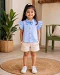 Sky Blue Ruffle Top & Shorts Co-ord Set